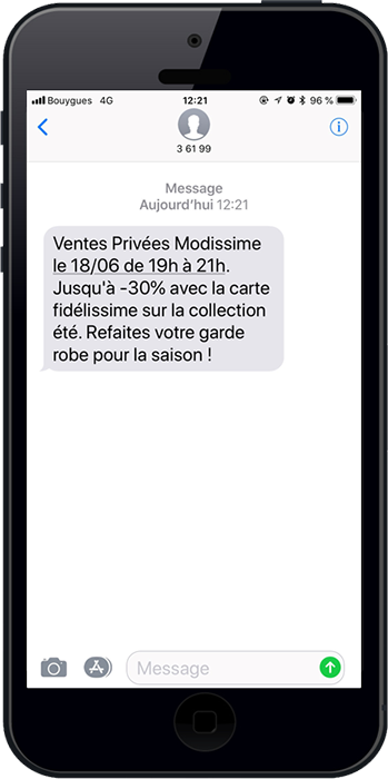 Découvrez un exemple d'utilisation du SMS pro